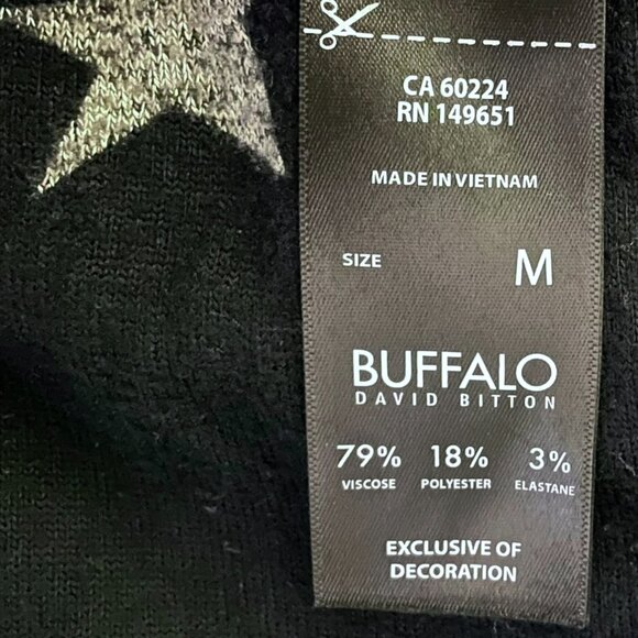 Buffalo‎ David Bitton Raglan Star Sweater - Black - Women's / Juniors' - Size M - Picture 8 of 9